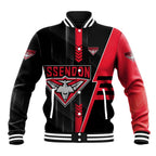 Personalized Essendon Bombers Baseball Jacket Modern Geometric Sports Graphic Style