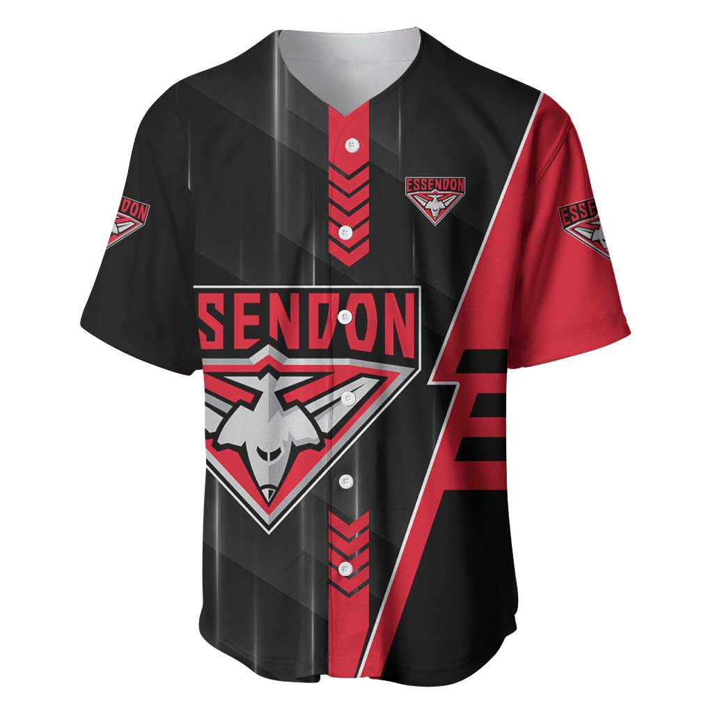 Personalized Essendon Bombers Baseball Jersey Modern Geometric Sports Graphic Style
