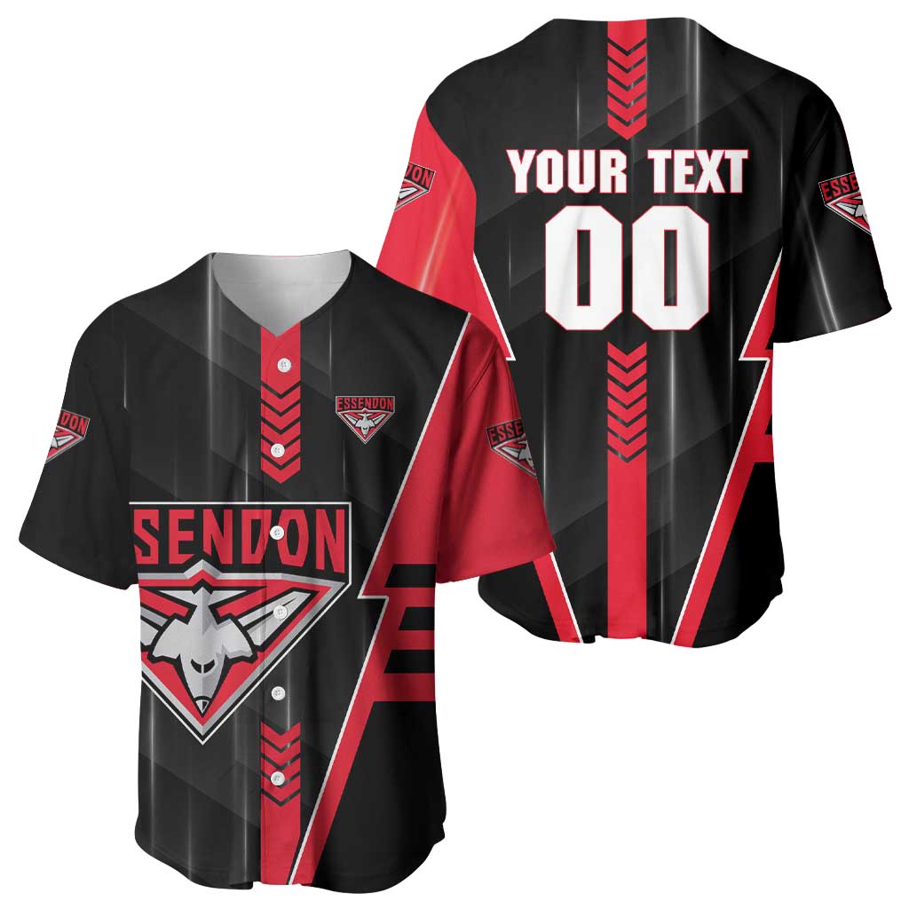 Personalized Essendon Bombers Baseball Jersey Modern Geometric Sports Graphic Style