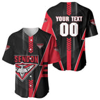 Personalized Essendon Bombers Baseball Jersey Modern Geometric Sports Graphic Style
