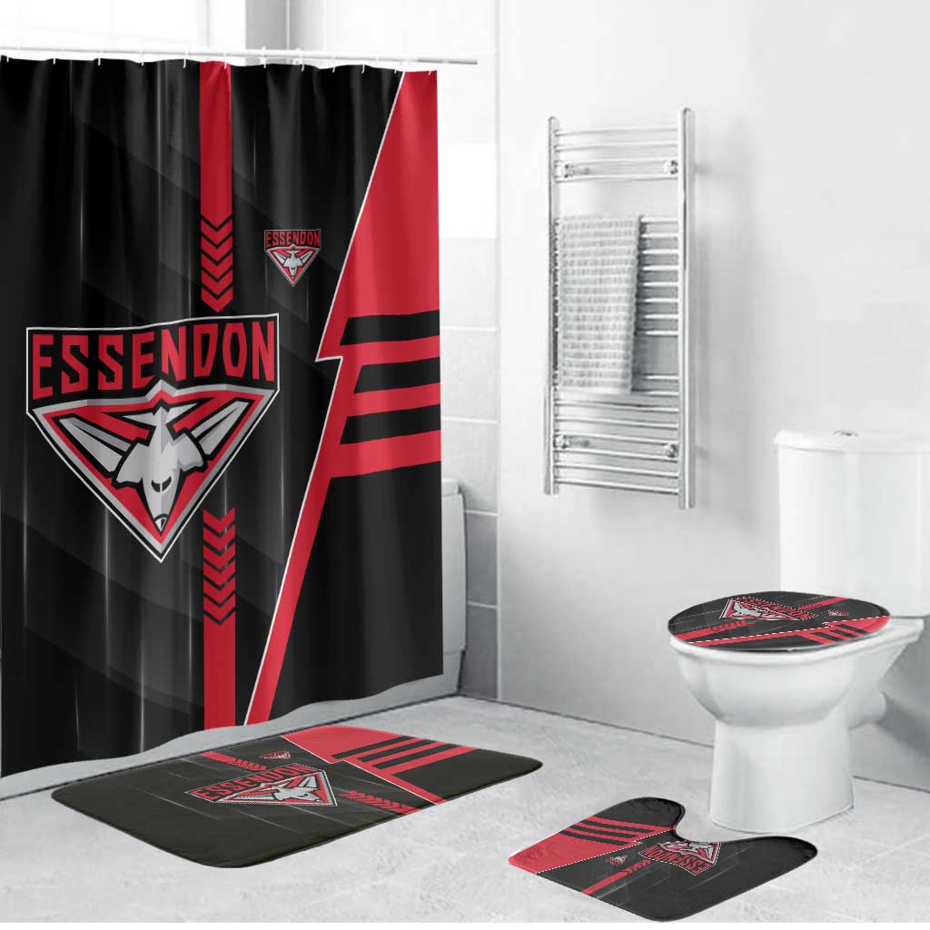 Essendon Bombers Bathroom Set Modern Geometric Sports Graphic Style