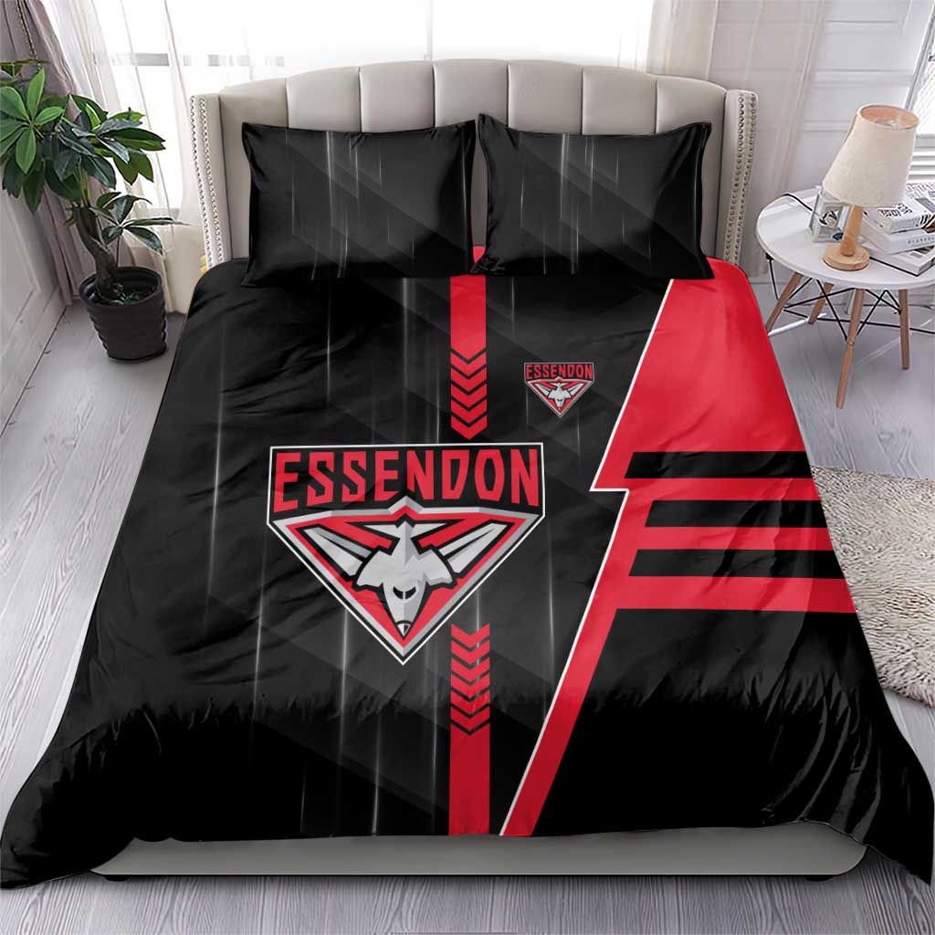 Essendon Bombers Bedding Set Modern Geometric Sports Graphic Style