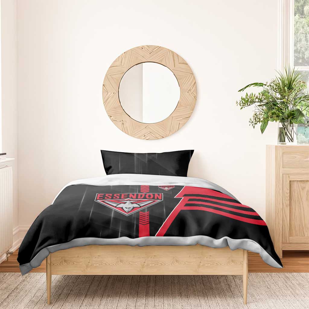 Essendon Bombers Bedding Set Modern Geometric Sports Graphic Style