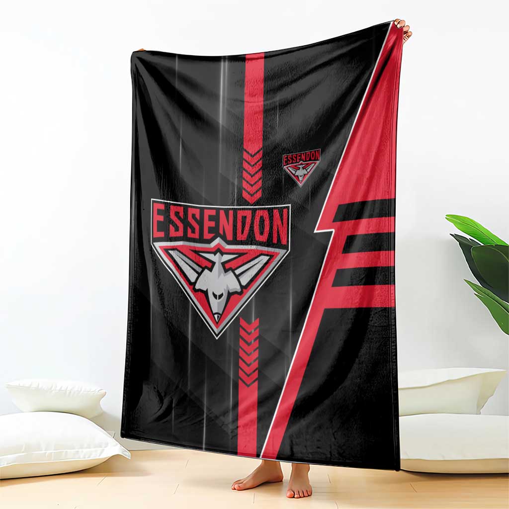 Essendon Bombers Blanket Modern Geometric Sports Graphic Style