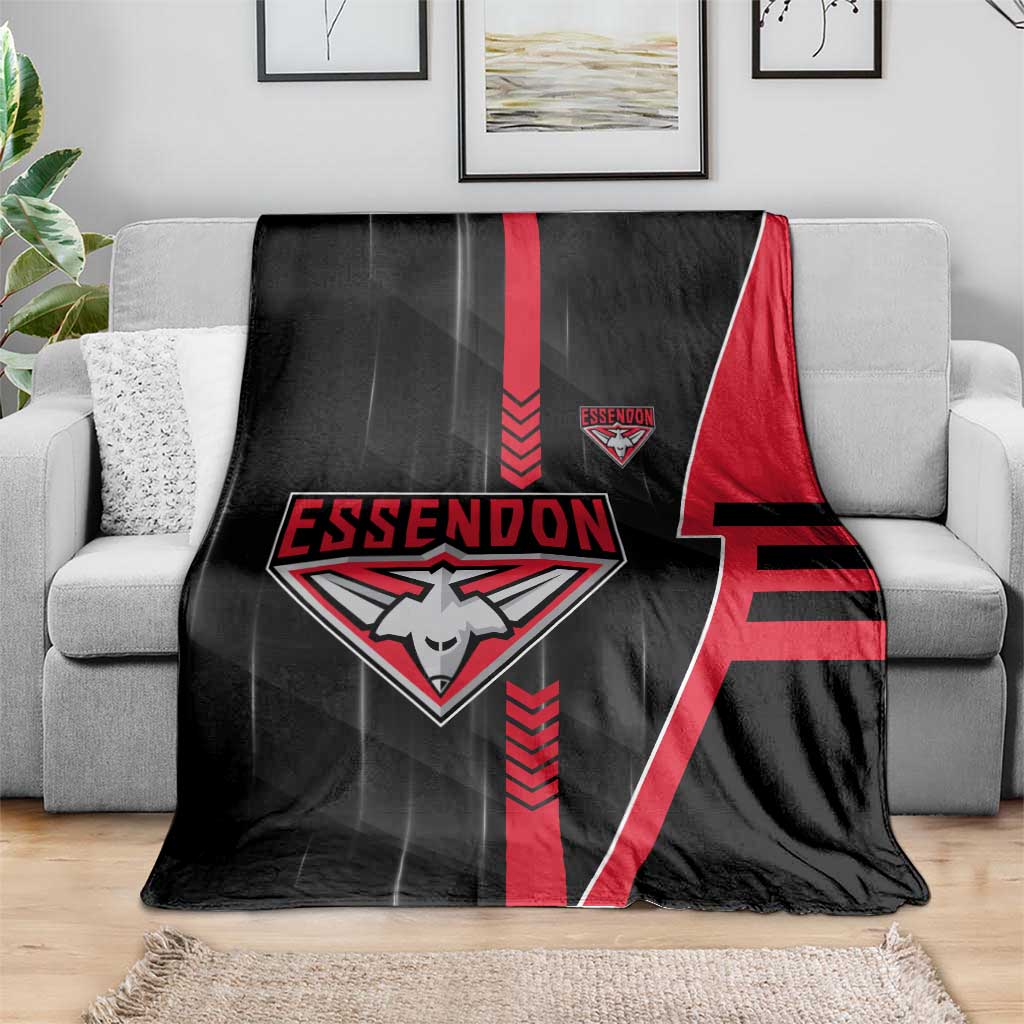 Essendon Bombers Blanket Modern Geometric Sports Graphic Style