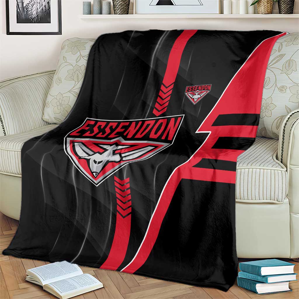Essendon Bombers Blanket Modern Geometric Sports Graphic Style
