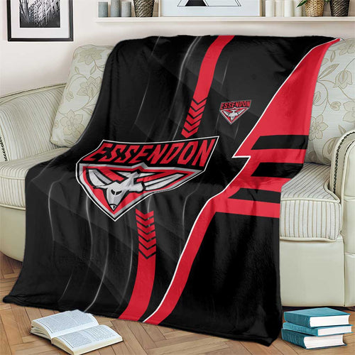 Essendon Bombers Blanket Modern Geometric Sports Graphic Style