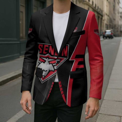 Personalized Essendon Bombers Blazer Modern Geometric Sports Graphic Style