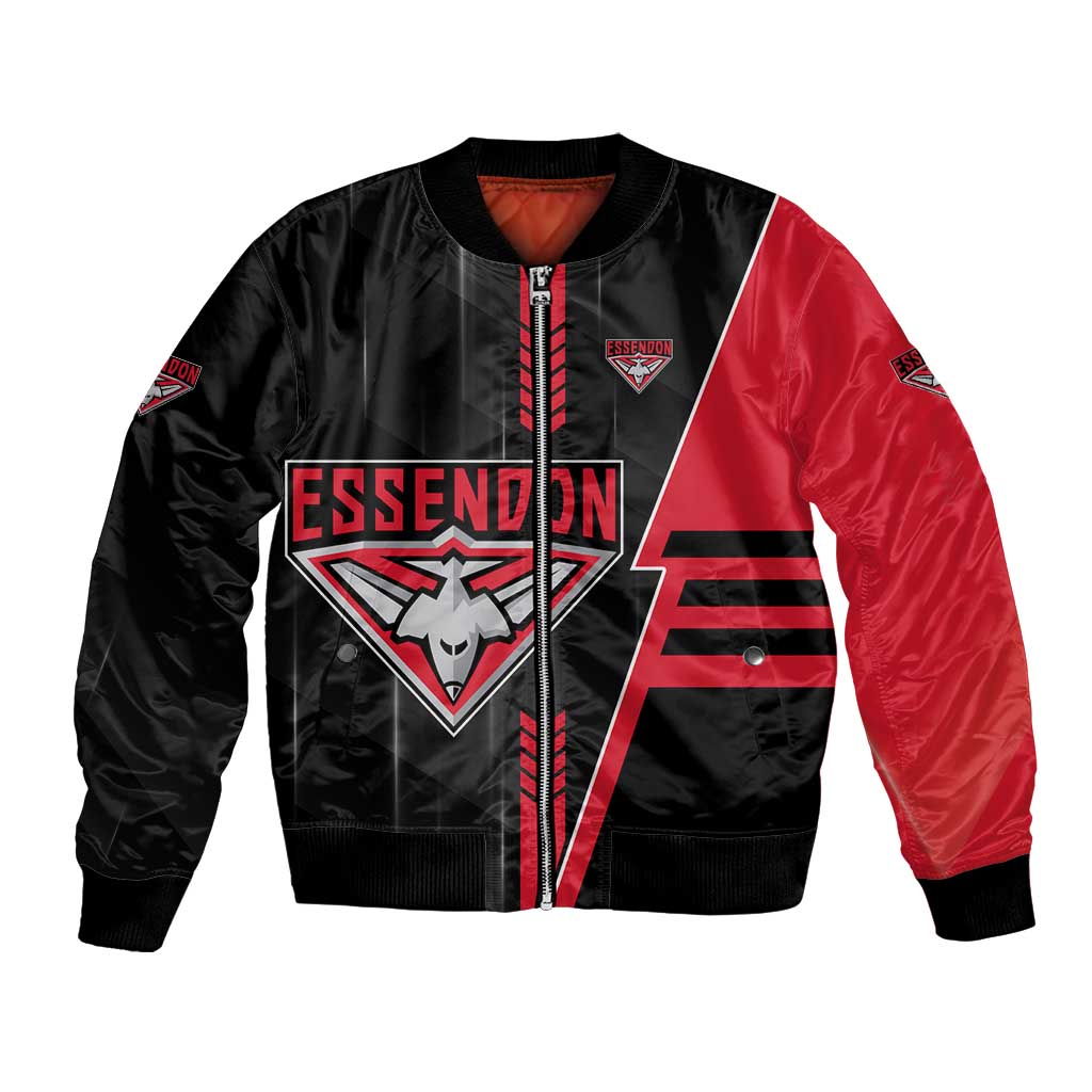 Personalized Essendon Bombers Bomber Jacket Modern Geometric Sports Graphic Style