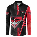 Personalized Essendon Bombers Button Sweatshirt Modern Geometric Sports Graphic Style