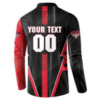 Personalized Essendon Bombers Button Sweatshirt Modern Geometric Sports Graphic Style