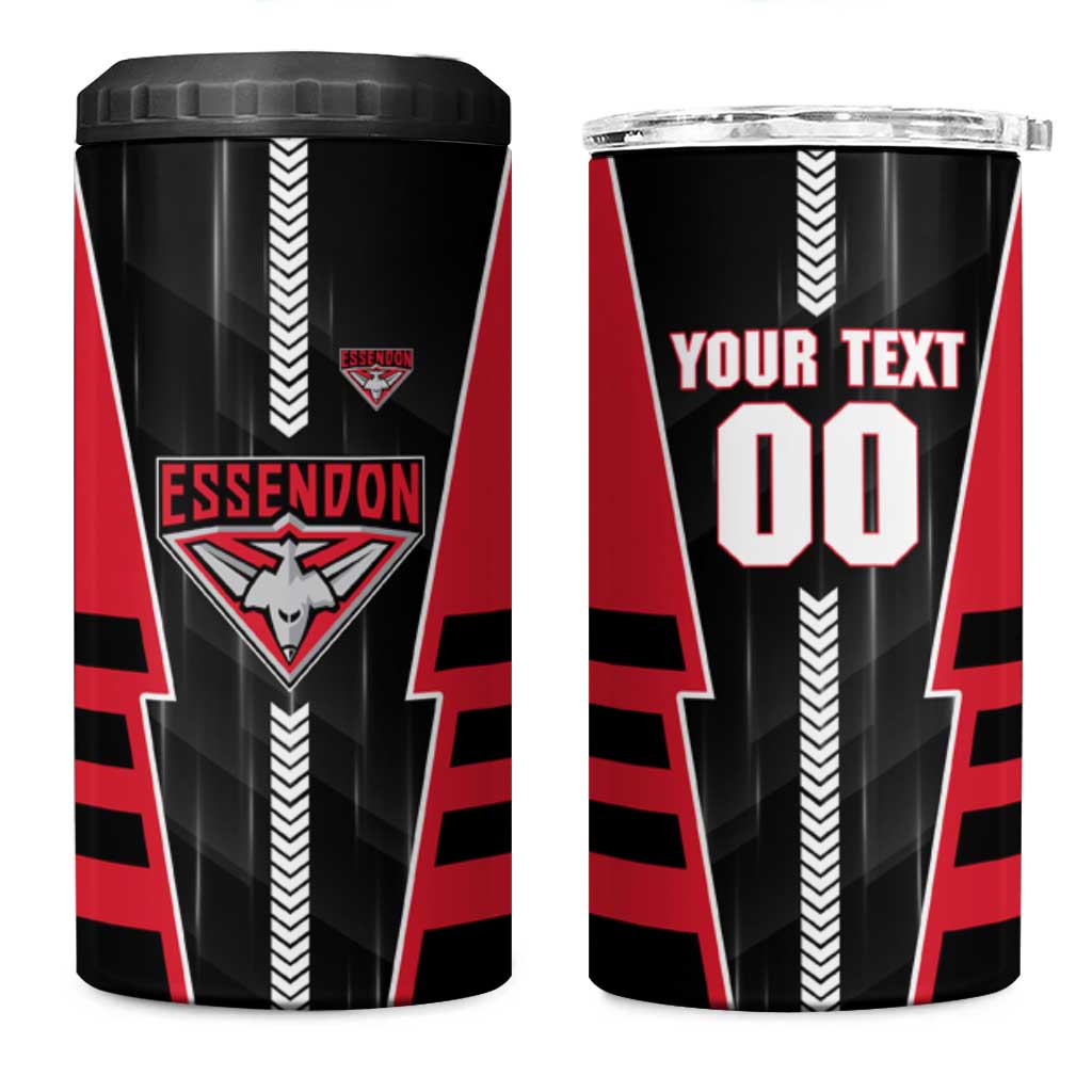 Personalized Essendon Bombers 4 in 1 Can Cooler Tumbler Modern Geometric Sports Graphic Style
