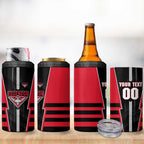 Personalized Essendon Bombers 4 in 1 Can Cooler Tumbler Modern Geometric Sports Graphic Style