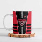 Personalized Essendon Bombers Ceramic Mug Modern Geometric Sports Graphic Style