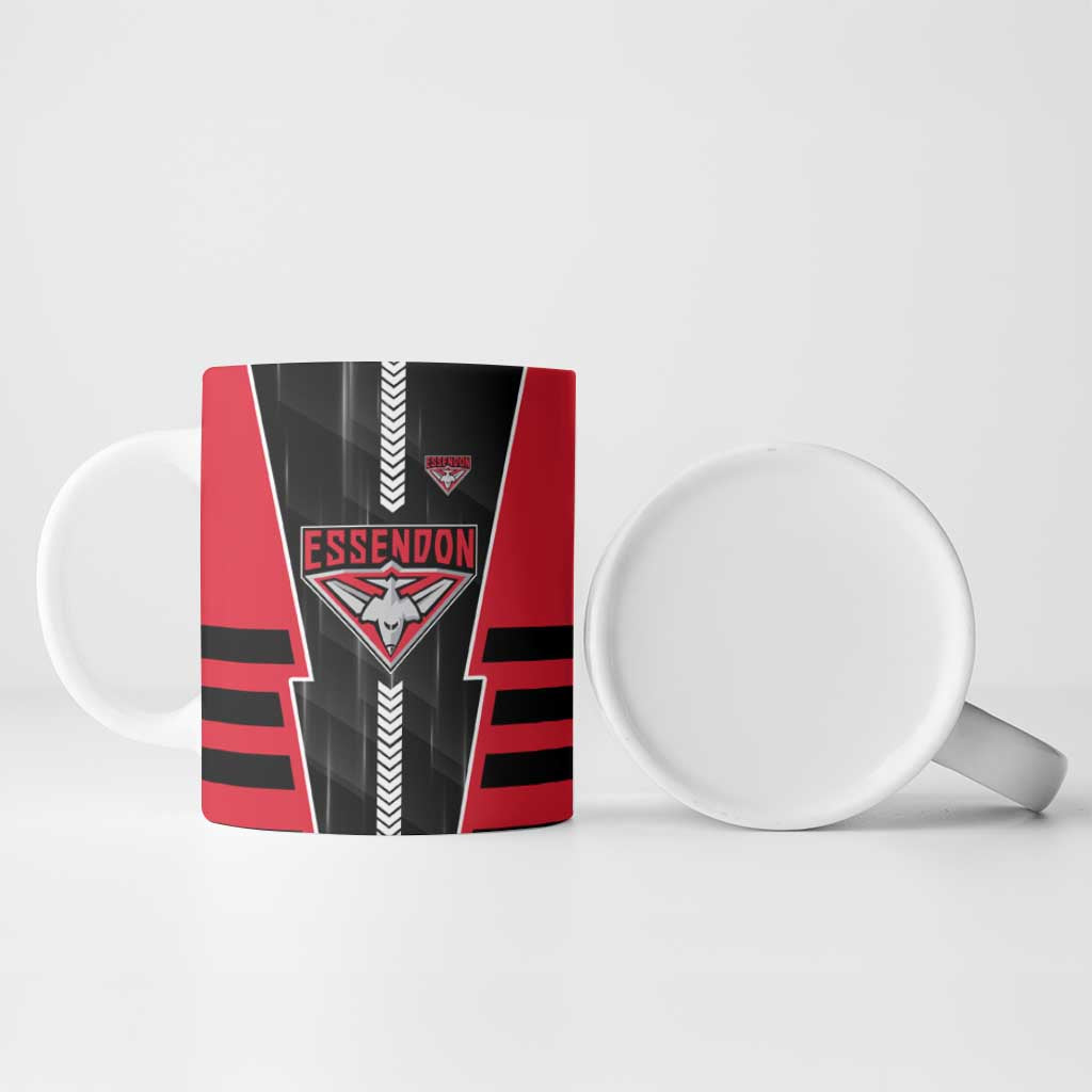 Personalized Essendon Bombers Ceramic Mug Modern Geometric Sports Graphic Style