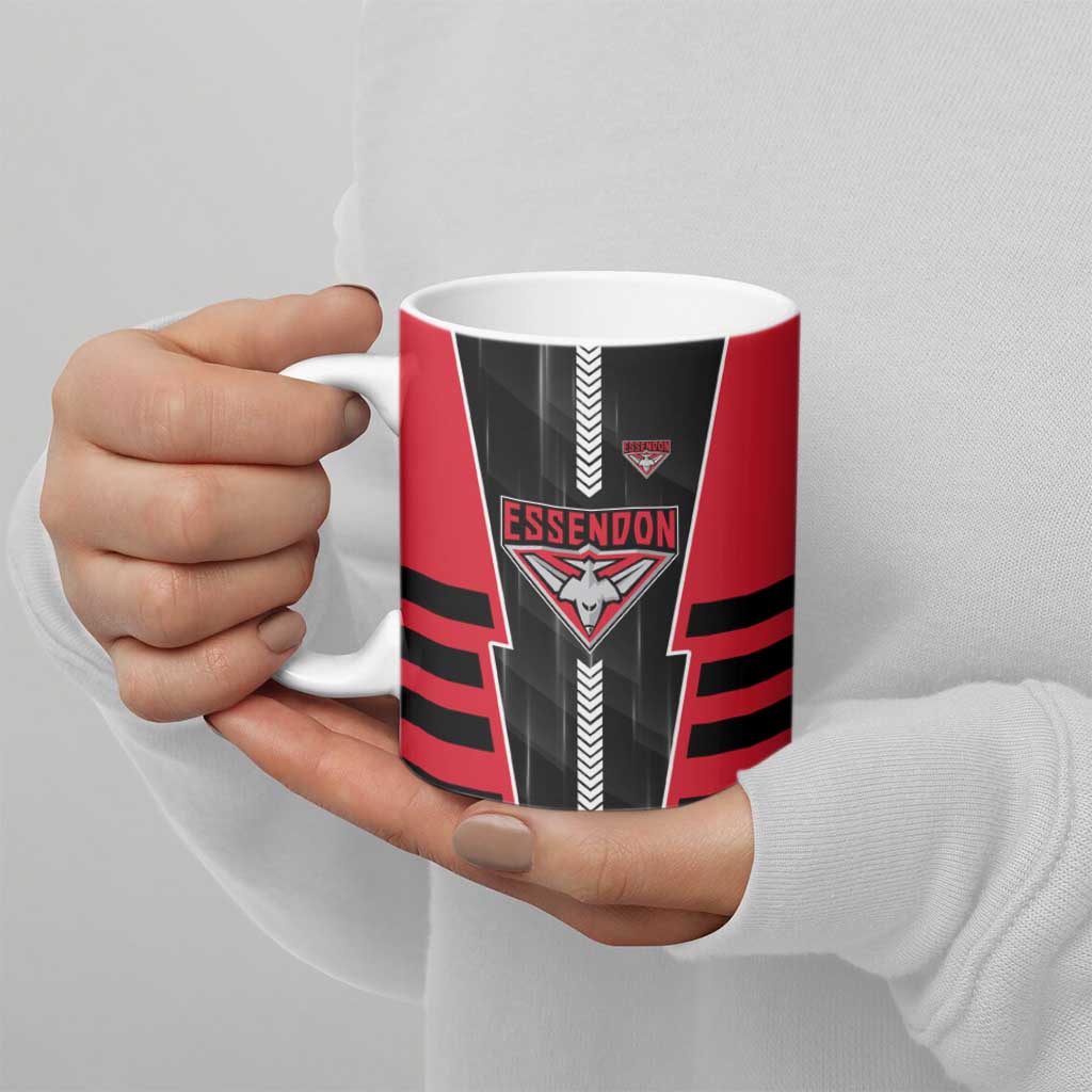 Personalized Essendon Bombers Ceramic Mug Modern Geometric Sports Graphic Style