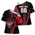 Personalized Essendon Bombers Cross Shoulder Shirt Modern Geometric Sports Graphic Style
