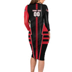 Personalized Essendon Bombers Family Matching Long Sleeve Bodycon Dress and Hawaiian Shirt Modern Geometric Sports Graphic Style