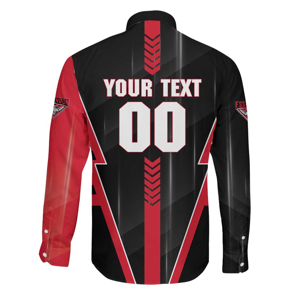 Personalized Essendon Bombers Family Matching Mermaid Dress and Hawaiian Shirt Modern Geometric Sports Graphic Style