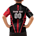 Personalized Essendon Bombers Family Matching Off The Shoulder Long Sleeve Dress and Hawaiian Shirt Modern Geometric Sports Graphic Style