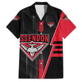 Personalized Essendon Bombers Family Matching Off The Shoulder Long Sleeve Dress and Hawaiian Shirt Modern Geometric Sports Graphic Style