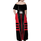 Personalized Essendon Bombers Family Matching Off Shoulder Maxi Dress and Hawaiian Shirt Modern Geometric Sports Graphic Style