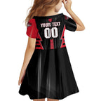 Personalized Essendon Bombers Family Matching Off Shoulder Short Dress and Hawaiian Shirt Modern Geometric Sports Graphic Style