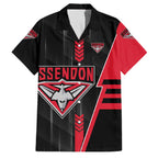 Personalized Essendon Bombers Family Matching Off Shoulder Short Dress and Hawaiian Shirt Modern Geometric Sports Graphic Style