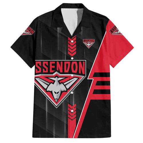 Personalized Essendon Bombers Hawaiian Shirt Modern Geometric Sports Graphic Style