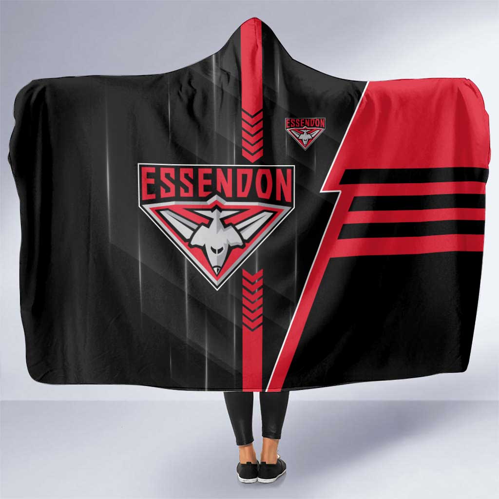 Essendon Bombers Hooded Blanket Modern Geometric Sports Graphic Style