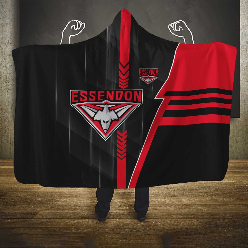 Essendon Bombers Hooded Blanket Modern Geometric Sports Graphic Style