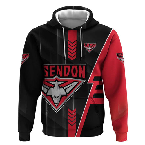 Personalized Essendon Bombers Hoodie Modern Geometric Sports Graphic Style