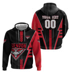 Personalized Essendon Bombers Hoodie Modern Geometric Sports Graphic Style