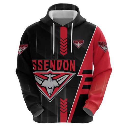 Personalized Essendon Bombers Hoodie Modern Geometric Sports Graphic Style