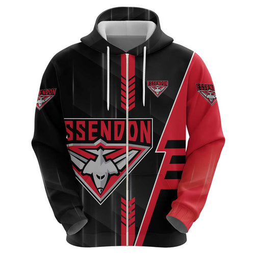 Personalized Essendon Bombers Hoodie Modern Geometric Sports Graphic Style