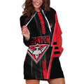 Personalized Essendon Bombers Hoodie Dress Modern Geometric Sports Graphic Style