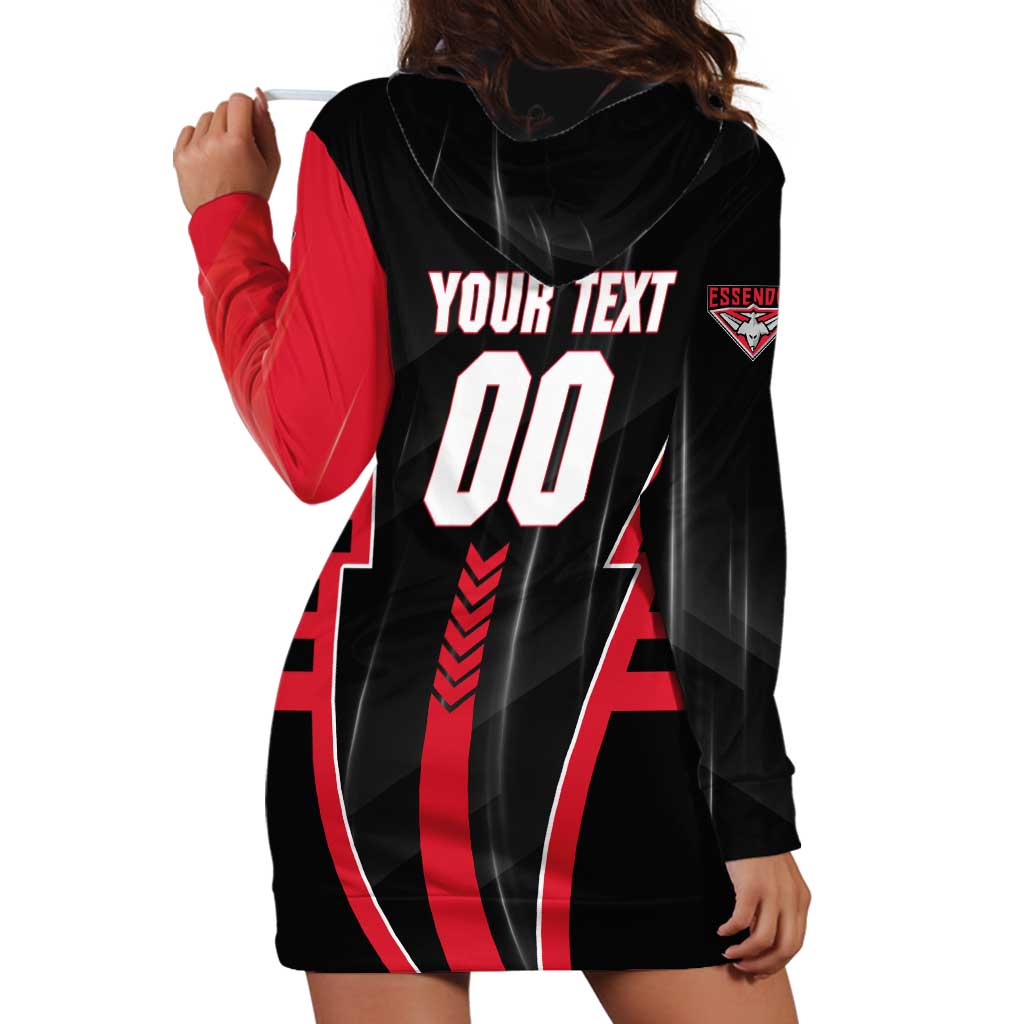 Personalized Essendon Bombers Hoodie Dress Modern Geometric Sports Graphic Style