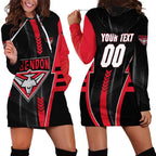 Personalized Essendon Bombers Hoodie Dress Modern Geometric Sports Graphic Style
