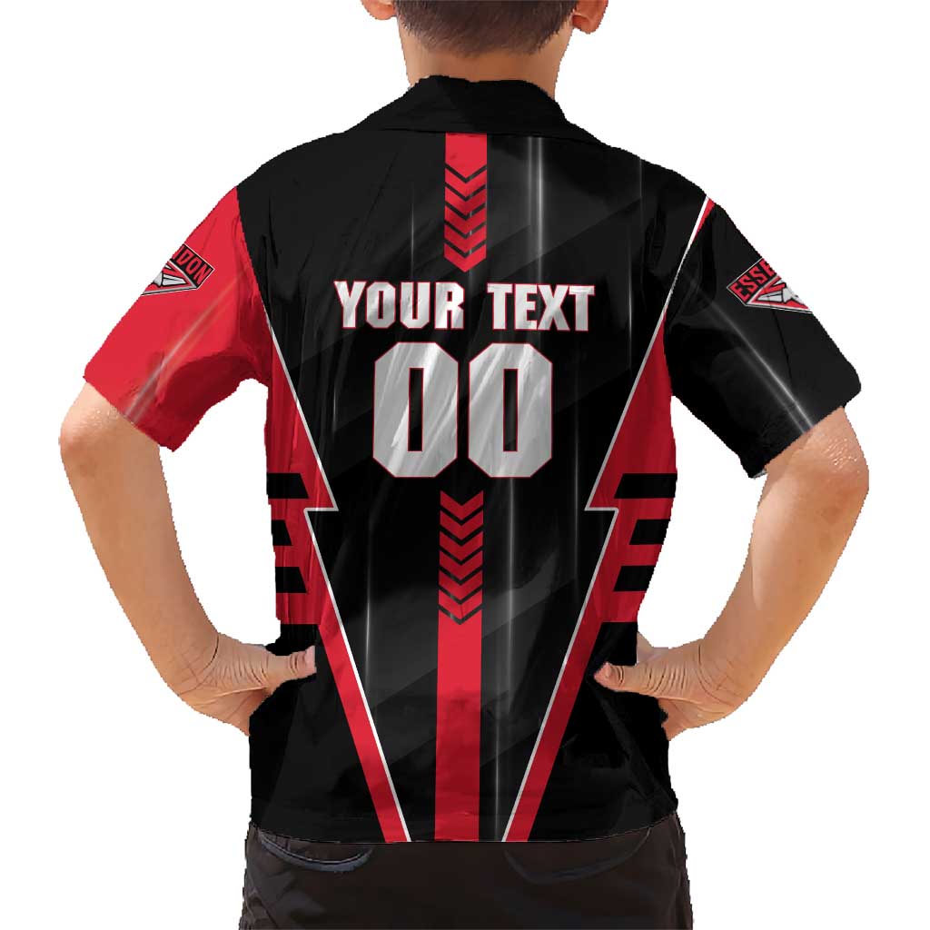 Personalized Essendon Bombers Kid Hawaiian Shirt Modern Geometric Sports Graphic Style