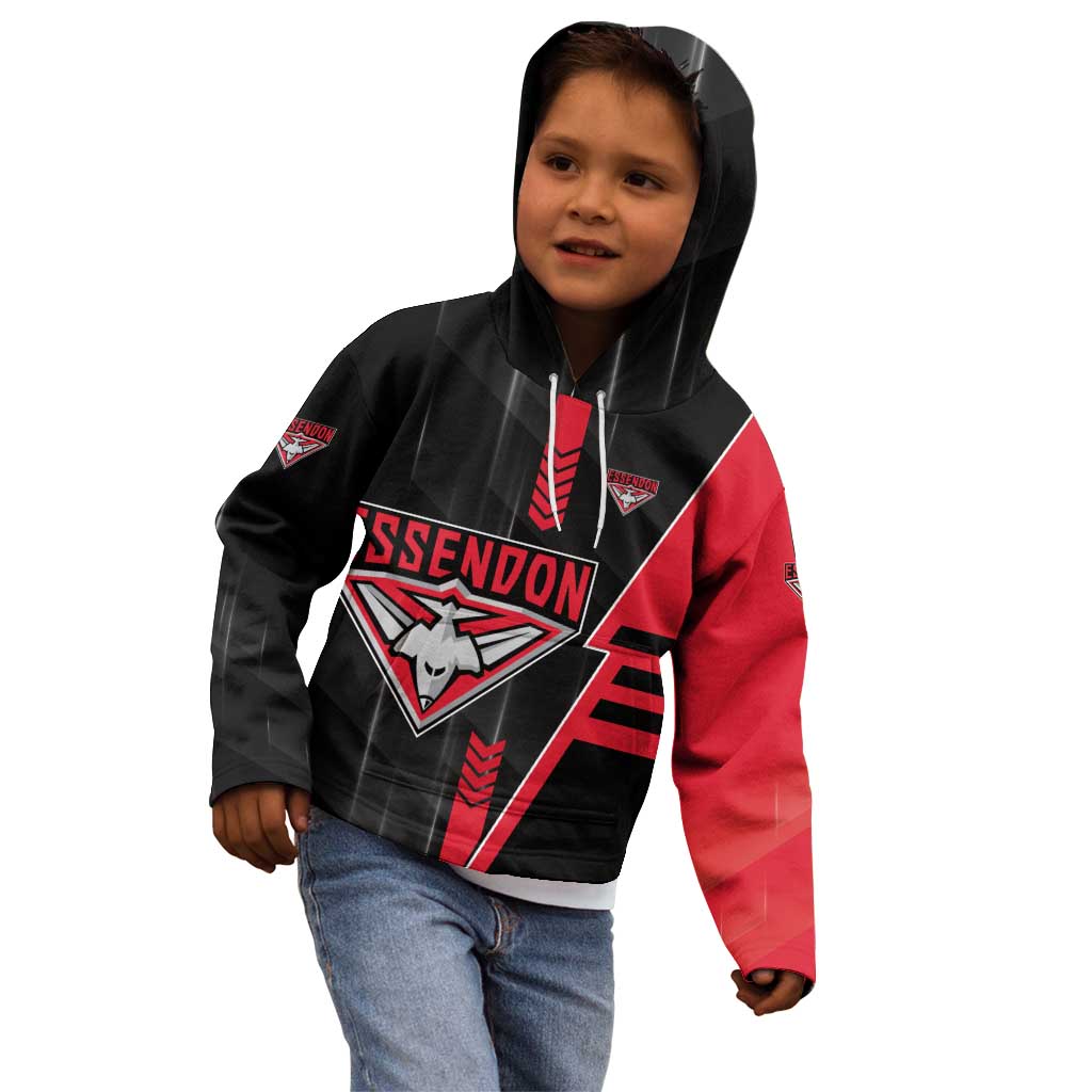 Personalized Essendon Bombers Kid Hoodie Modern Geometric Sports Graphic Style
