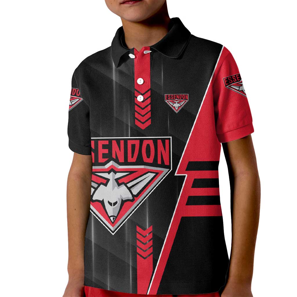 Personalized Essendon Bombers Kid Polo Shirt Modern Geometric Sports Graphic Style