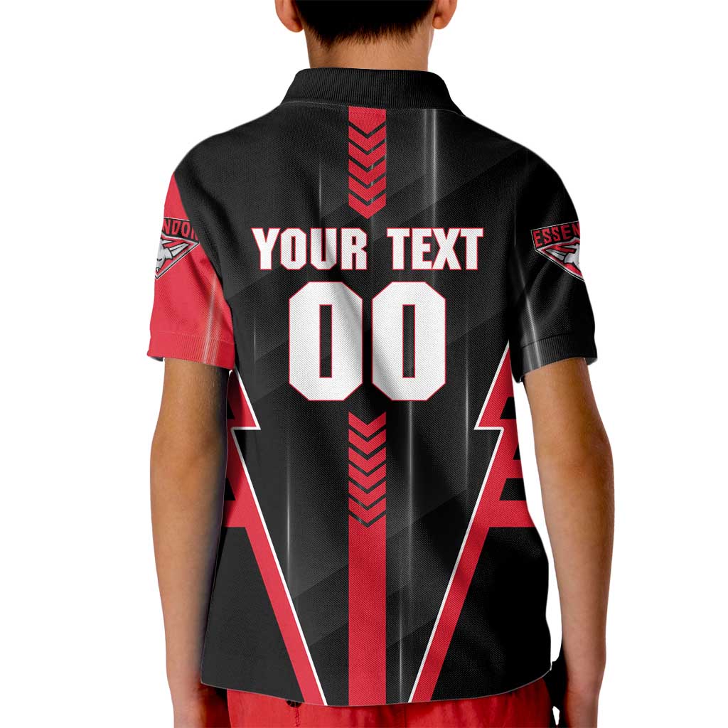 Personalized Essendon Bombers Kid Polo Shirt Modern Geometric Sports Graphic Style