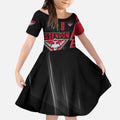 Personalized Essendon Bombers Kid Short Sleeve Dress Modern Geometric Sports Graphic Style