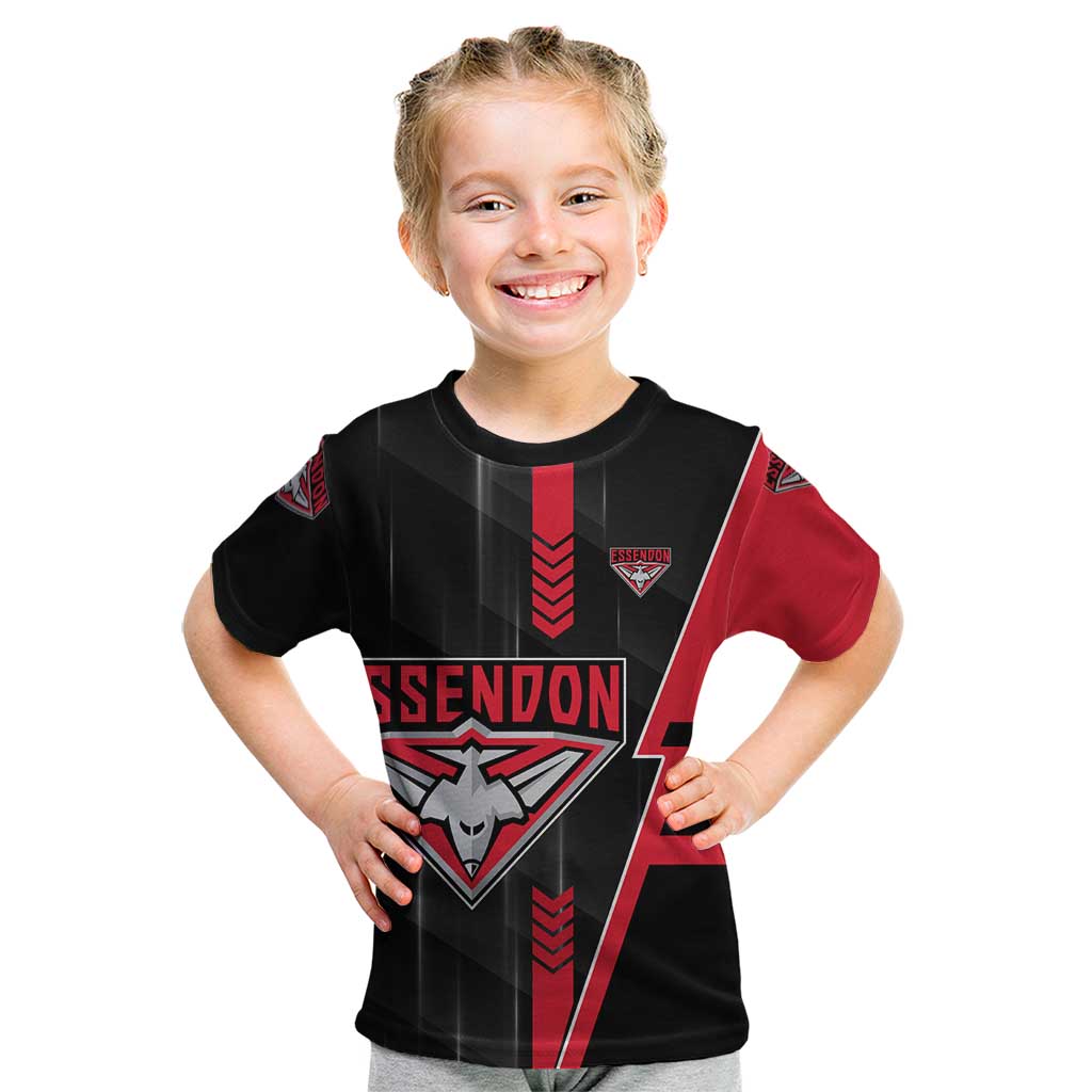Personalized Essendon Bombers Kid T Shirt Modern Geometric Sports Graphic Style
