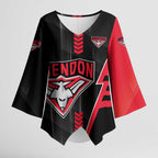 Personalized Essendon Bombers Kimono Sleeve Blouse Modern Geometric Sports Graphic Style