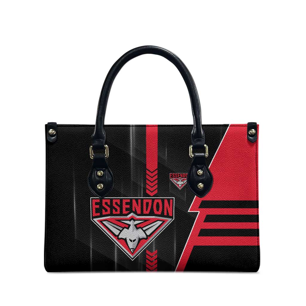 Essendon Bombers Leather Bag Modern Geometric Sports Graphic Style