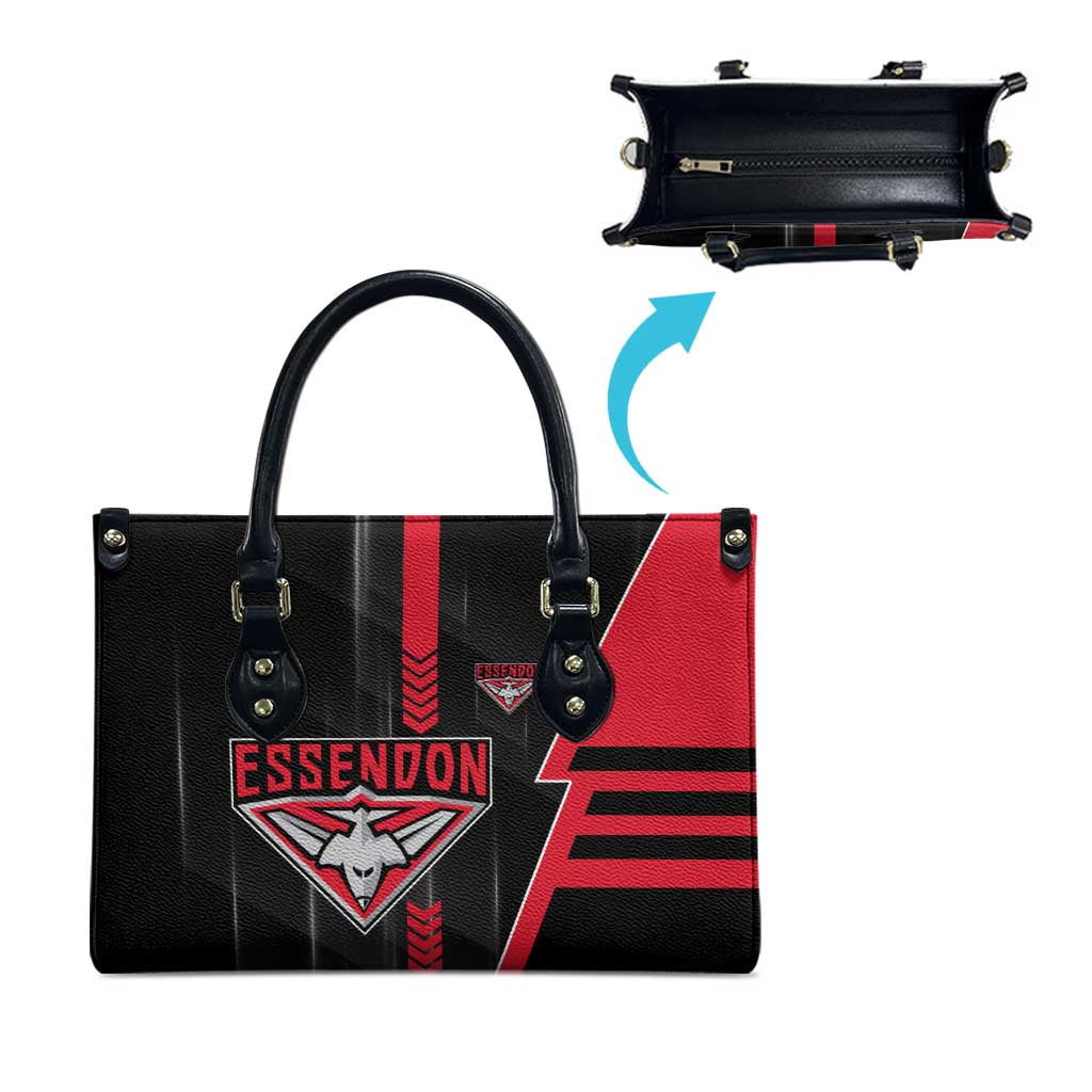 Essendon Bombers Leather Bag Modern Geometric Sports Graphic Style