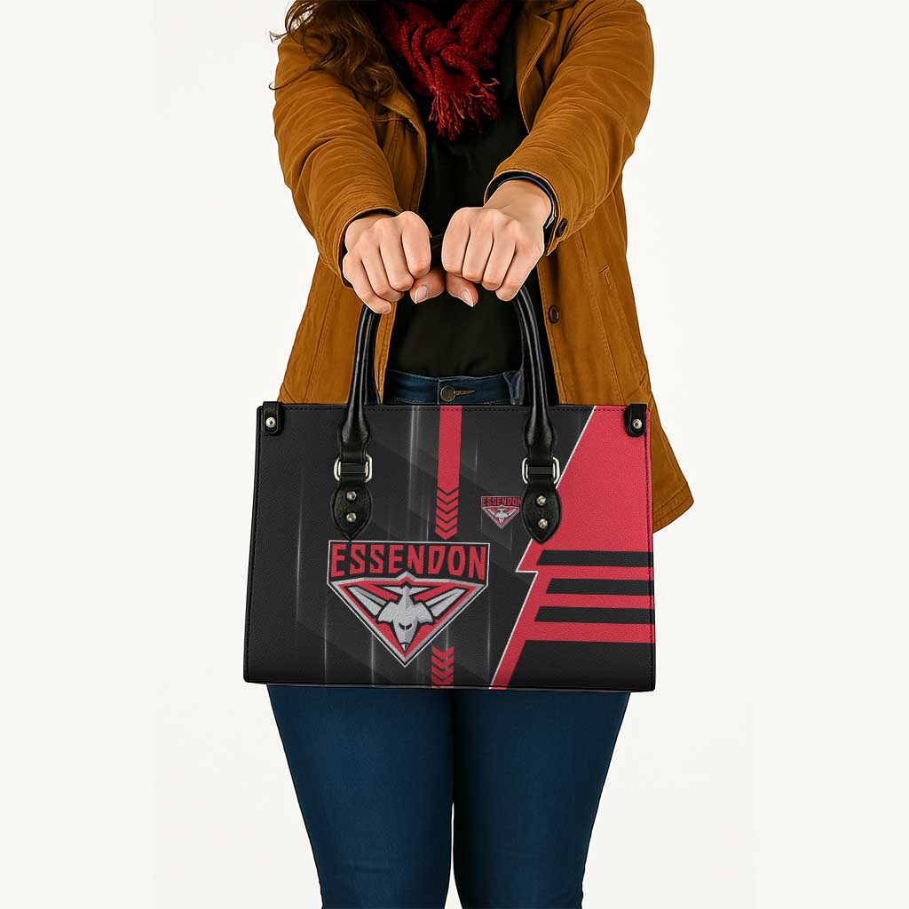 Essendon Bombers Leather Bag Modern Geometric Sports Graphic Style