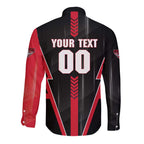 Personalized Essendon Bombers Long Sleeve Button Shirt Modern Geometric Sports Graphic Style