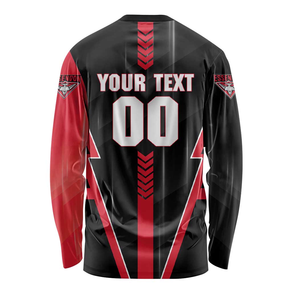 Personalized Essendon Bombers Long Sleeve Shirt Modern Geometric Sports Graphic Style